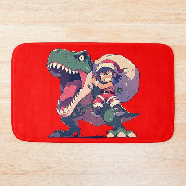 Item preview, Inosuke Hashibira Christmas Dinosaur Ride Demon Slayer Anime Chibi designed and sold by TorbenKuhano.