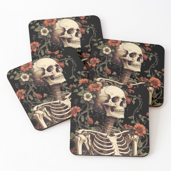 Item preview, Aesthetic botanical skeleton human skeleton intertwined with flowers and vines 2 designed and sold by Neon G.
