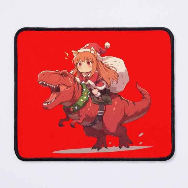 Item preview, Holo Christmas Dinosaur Ride Spice And Wolf Anime Chibi designed and sold by TorbenKuhano.