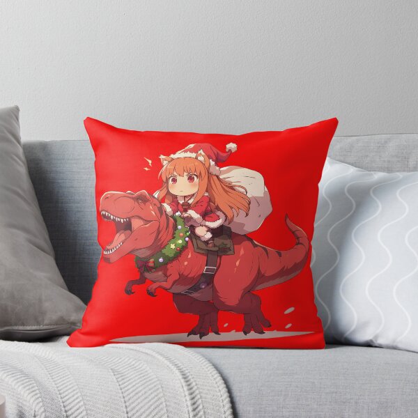 Item preview, Holo Christmas Dinosaur Ride Spice And Wolf Anime Chibi designed and sold by TorbenKuhano.