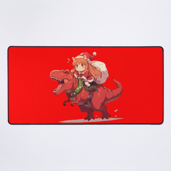 Item preview, Holo Christmas Dinosaur Ride Spice And Wolf Anime Chibi designed and sold by TorbenKuhano.