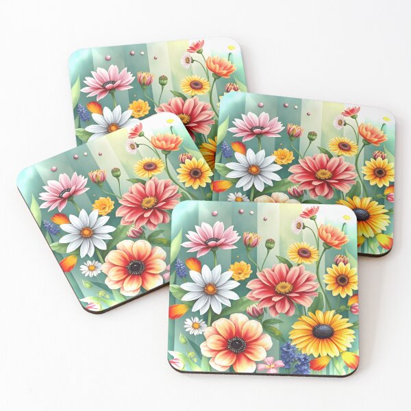 Item preview, Vibrant Spring Floral Garden Delight | Watercolor Flower Bouquet designed and sold by Mahe Jabeen.