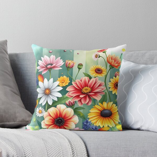 Item preview, Vibrant Spring Floral Garden Delight | Watercolor Flower Bouquet designed and sold by Mahe Jabeen.