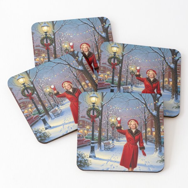 Item preview, Marilyn Monroe's Red Coat Christmas: Snowy Snowball Fun in 1950s Town | Hollywood Holidays designed and sold by Art's Diner.