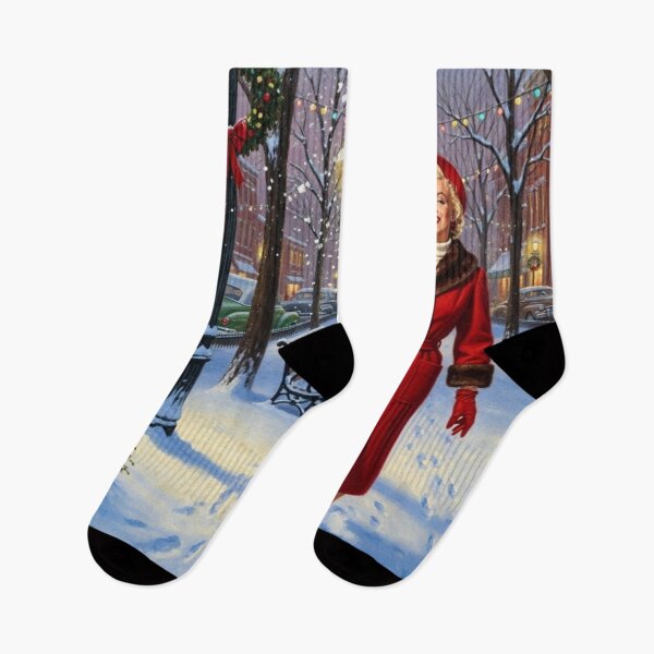 Item preview, Marilyn Monroe's Red Coat Christmas: Snowy Snowball Fun in 1950s Town | Hollywood Holidays designed and sold by Art's Diner.