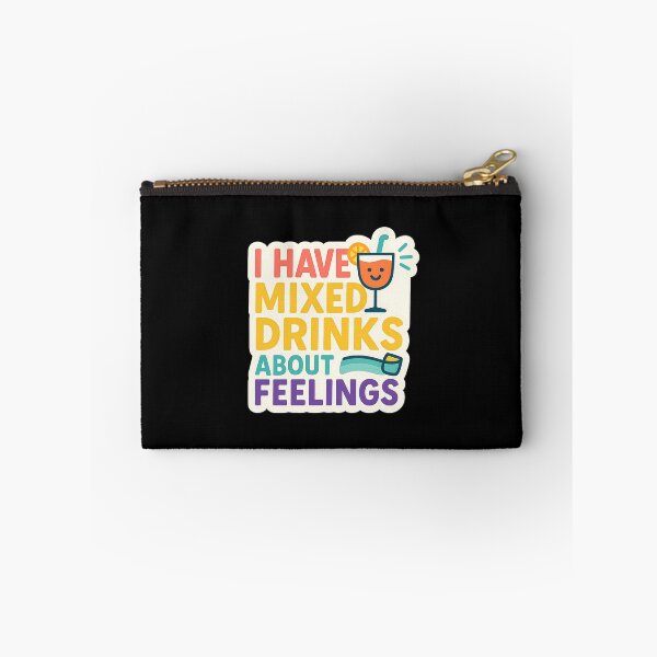 Item preview, I Have Mixed Drinks About Feelings Sticker – Funny Cocktail Quote for Emotionally Confused Adults designed and sold by GGfonts.