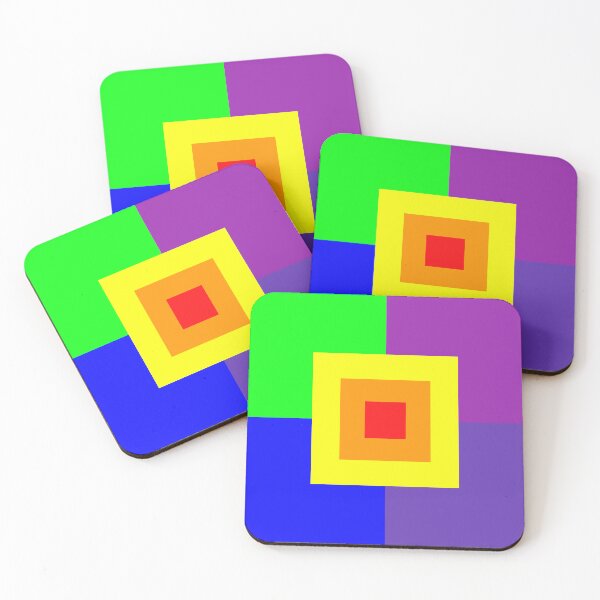 Item preview, Vibrant Nested Rainbow Squares: Abstract Color Explosion designed and sold by Faali950.