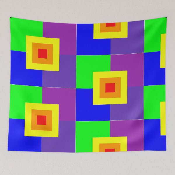 Item preview, Vibrant Nested Rainbow Squares: Abstract Color Explosion designed and sold by Faali950.