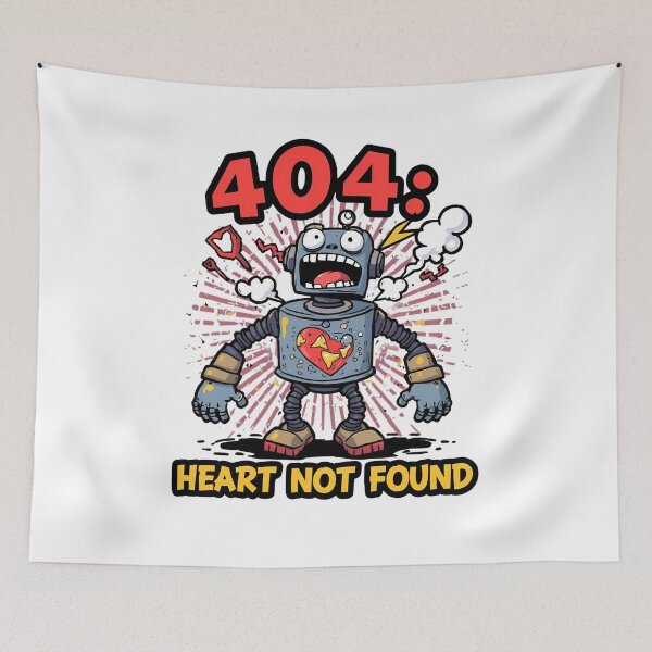 Item preview, 404: Heart Not Found – Funny Robot Error Design designed and sold by Activity01.