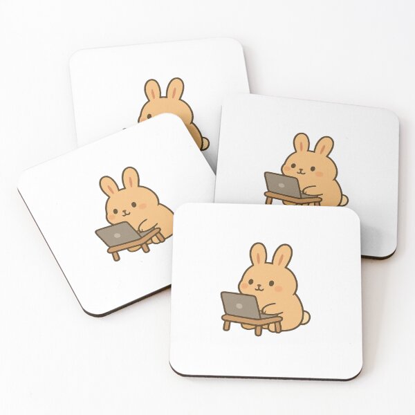 Item preview, Cute Bunny With Laptop Funny designed and sold by 123dianana.