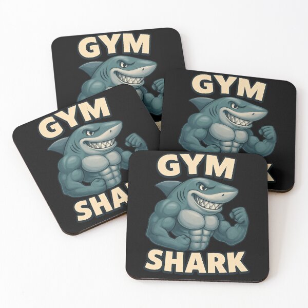 Item preview, Fitness Cartoon Shark – Funny Gym Motivation Design designed and sold by Unikat.SE.