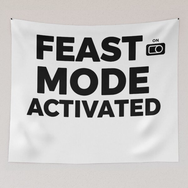 Item preview, Feast Mode Activated | Funny Holiday Food Humor | Thanksgiving & Christmas Party Shirt designed and sold by TrackinDaTrends.