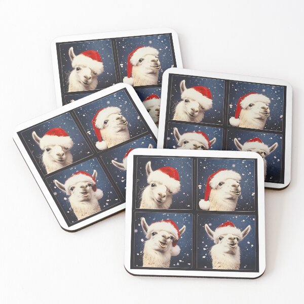 Item preview, Funny Christmas Llama in Santa Hat – Cute Festive Photobooth designed and sold by RockFireMerch.