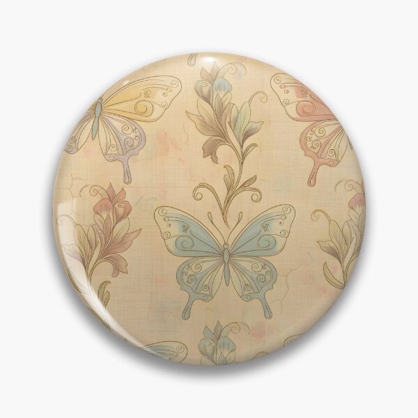 Item preview, ELEGANT VINTAGE BUTTERFLIES WALLPAPER PATTERN designed and sold by infinitearte.