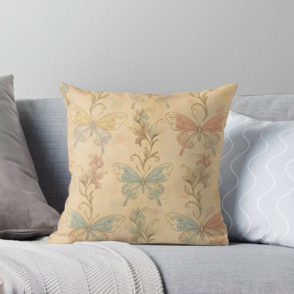 Item preview, ELEGANT VINTAGE BUTTERFLIES WALLPAPER PATTERN designed and sold by infinitearte.