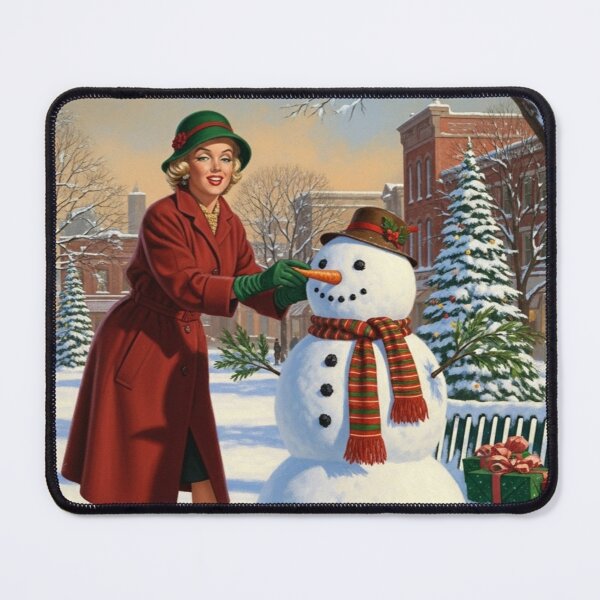 Item preview, Marilyn Monroe Builds a Snowman: Vintage Christmas Fun in the Park | Hollywood Holidays designed and sold by Art's Diner.