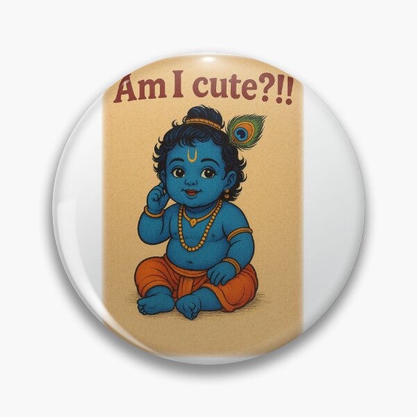 Item preview, Copy of Baby Krishna Cute Question Design - Hindu Mythology Art Print designed and sold by YogaCreations.