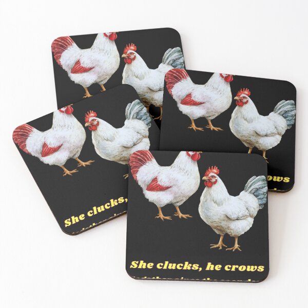 Item preview, She clucks, he crows - together since the coop days  designed and sold by Palmtree94.