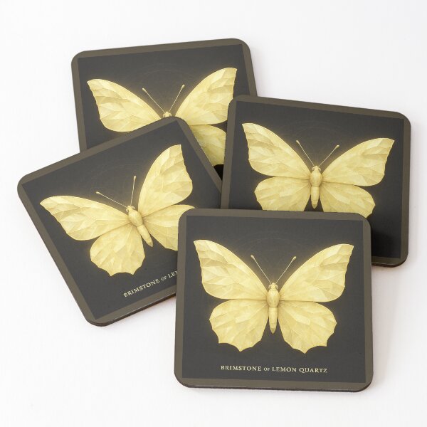 Item preview, A. Faceted Wings – Brimstone of Lemon Quartz designed and sold by GeoWild Designs.