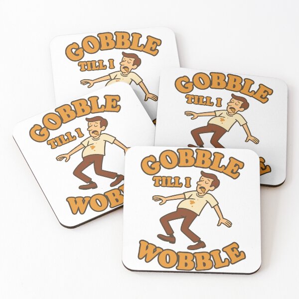 Item preview, Gobble Till I Wobble – Funny Thanksgiving Retro Design designed and sold by Weasel Graphix.
