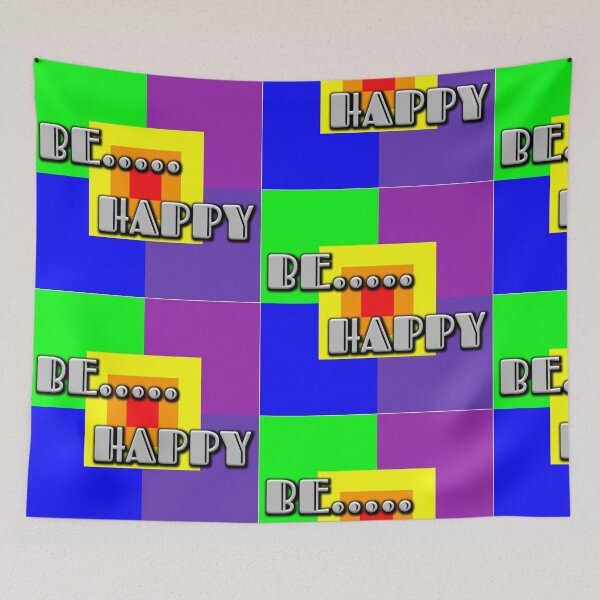 Item preview, Be Happy - Vibrant Geometric Pop Art with Inspirational Quote designed and sold by Faali950.