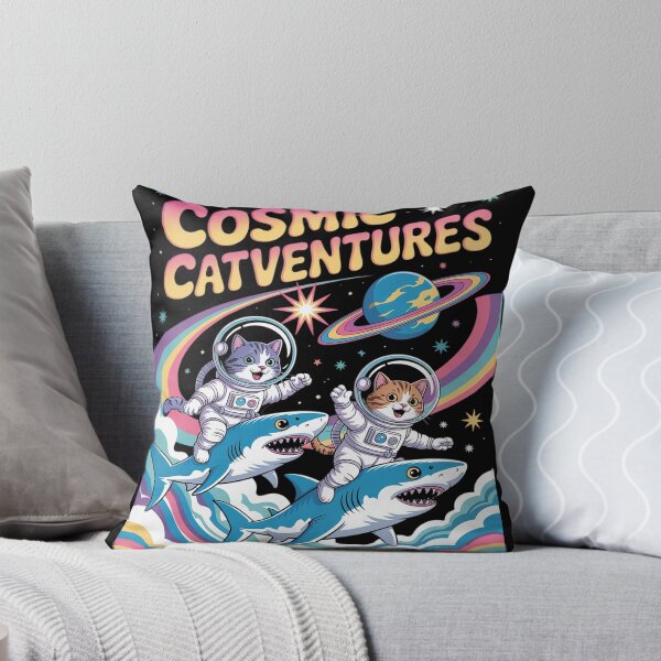 Item preview, Cats Riding Sharks in Space Galaxy Rainbow  designed and sold by NeomiStoreSS.