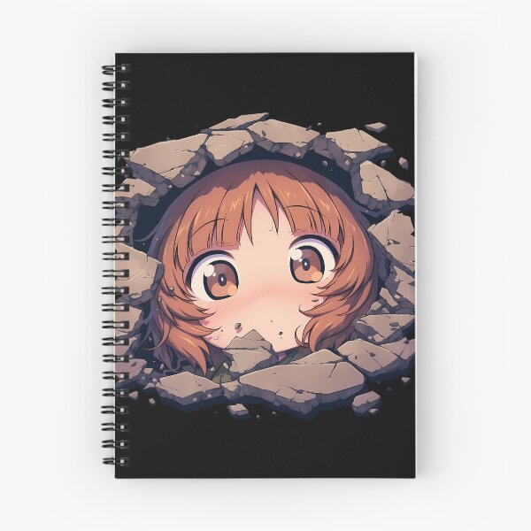 Item preview, Miho Nishizumi Girls Und Panzer Anime Chibi Peeking Cracked Wall Cute Scene designed and sold by TorbenKuhano.