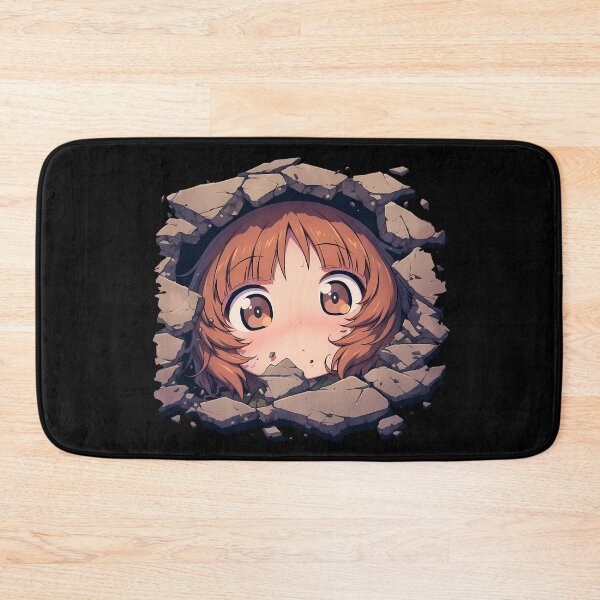 Item preview, Miho Nishizumi Girls Und Panzer Anime Chibi Peeking Cracked Wall Cute Scene designed and sold by TorbenKuhano.