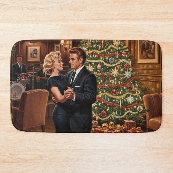 Item preview, Old Hollywood Christmas Dance: Marilyn Monroe and James Dean in Elegant Black Tie | Hollywood Holidays designed and sold by Art's Diner.