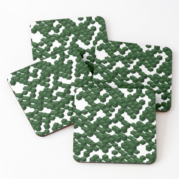 Item preview, Dark Green Isometric Block Pattern | Voxel Grid Abstract | 3D Pixel Art Geometry designed and sold by itsmig.
