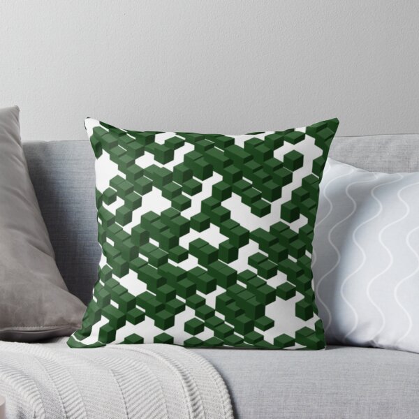 Item preview, Dark Green Isometric Block Pattern | Voxel Grid Abstract | 3D Pixel Art Geometry designed and sold by itsmig.
