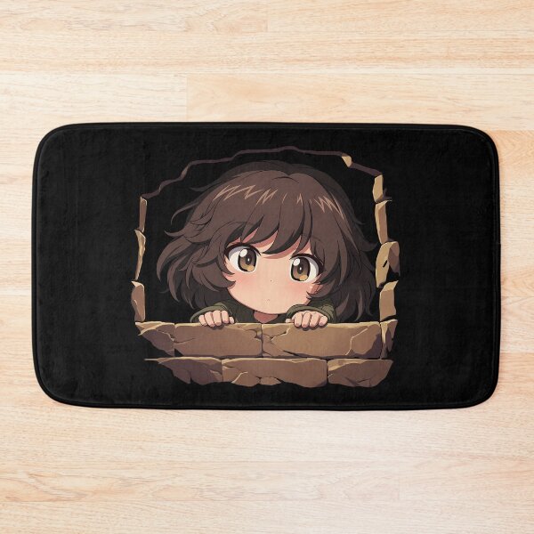 Item preview, Yukari Akiyama Girls Und Panzer Anime Chibi Peeking Stone Wall Curious Look designed and sold by TorbenKuhano.