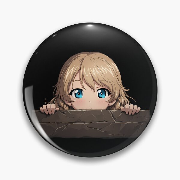 Item preview, Darjeeling Girls Und Panzer Anime Chibi Peeking Over Slate Ledge Blue Eyes designed and sold by TorbenKuhano.