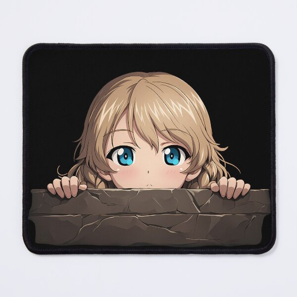 Item preview, Darjeeling Girls Und Panzer Anime Chibi Peeking Over Slate Ledge Blue Eyes designed and sold by TorbenKuhano.