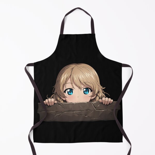 Item preview, Darjeeling Girls Und Panzer Anime Chibi Peeking Over Slate Ledge Blue Eyes designed and sold by TorbenKuhano.