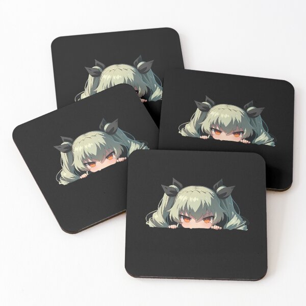 Item preview, Anchovy Girls Und Panzer Anime Chibi Peeking Low Brick Edge Fiery Stare designed and sold by TorbenKuhano.