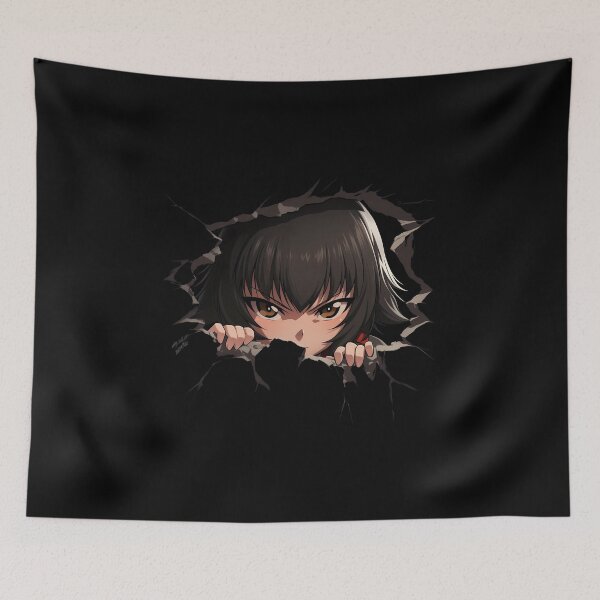 Item preview, Maho Nishizumi Girls Und Panzer Anime Chibi Breaking Through Dark Wall Scene designed and sold by TorbenKuhano.