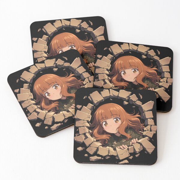 Item preview,  Saori Takebe Girls Und Panzer Anime Chibi Peeking Circular Rubble Playful Mood designed and sold by TorbenKuhano.