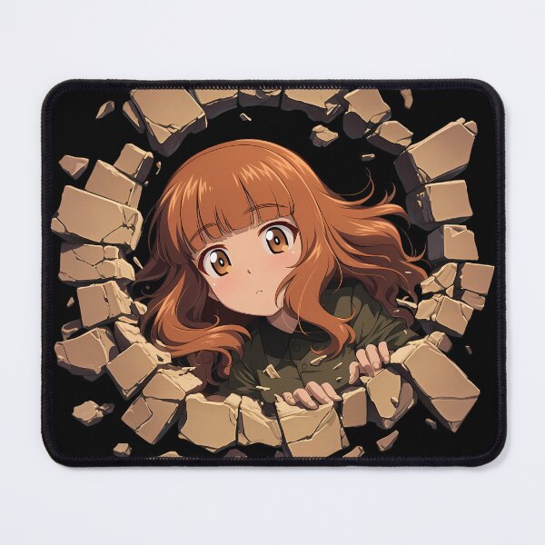 Item preview,  Saori Takebe Girls Und Panzer Anime Chibi Peeking Circular Rubble Playful Mood designed and sold by TorbenKuhano.