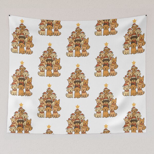 Item preview, Paw-liday Tree – Cute Christmas Dog Design designed and sold by Dreamiz.