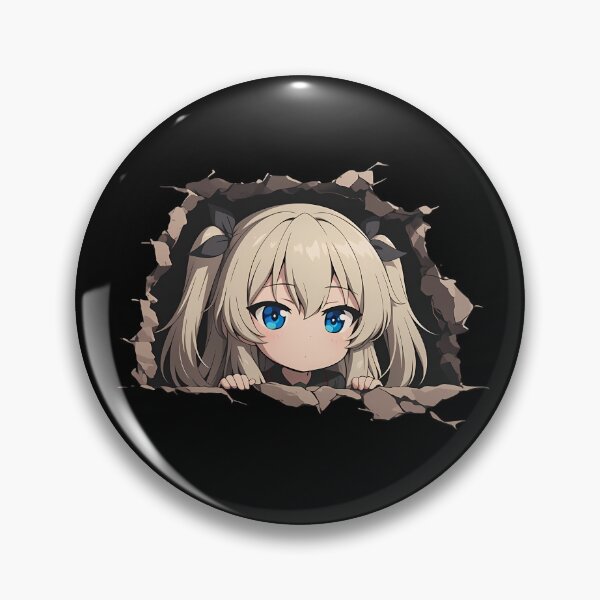 Item preview, Alice Shimada Girls Und Panzer Anime Chibi Peeking From Broken Ground Cute Look designed and sold by TorbenKuhano.