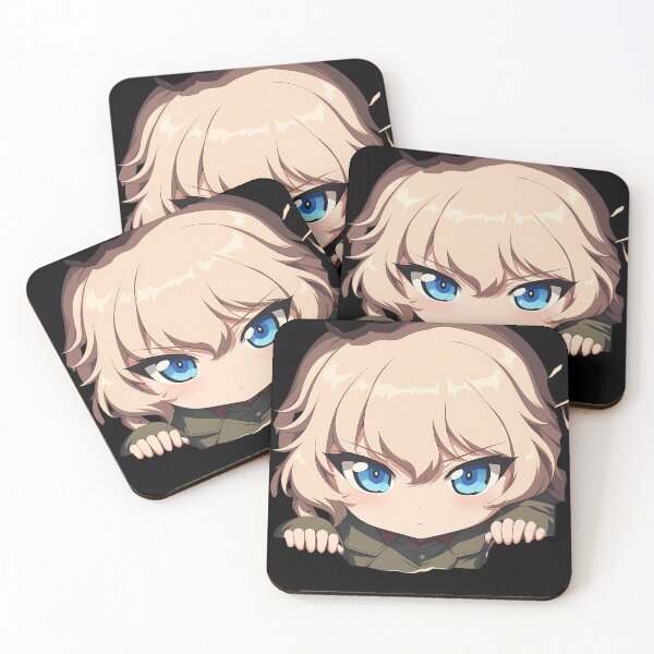 Item preview, Katyusha Girls Und Panzer Anime Chibi Tiny Commander Peeking Broken Wall designed and sold by TorbenKuhano.