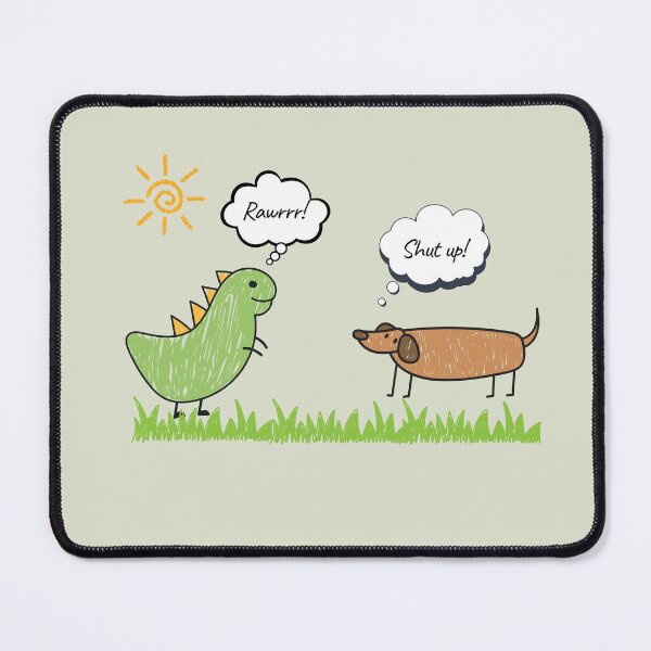 Item preview, Funny Dog Meets Dinosaur-Cute Cartoon Dino & PuppyDesign designed and sold by YourPrintVerse.