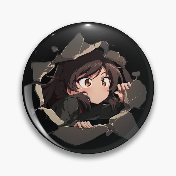 Item preview, Shiho Nishizumi Girls Und Panzer Anime Chibi Peeking Through Broken Wall designed and sold by TorbenKuhano.