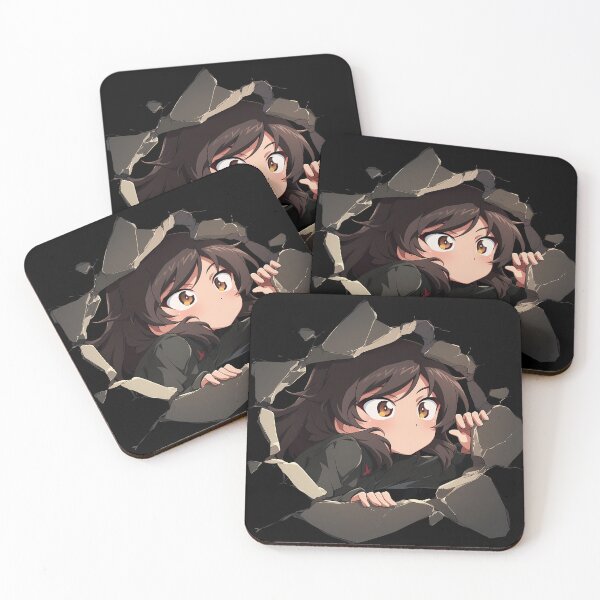 Item preview, Shiho Nishizumi Girls Und Panzer Anime Chibi Peeking Through Broken Wall designed and sold by TorbenKuhano.