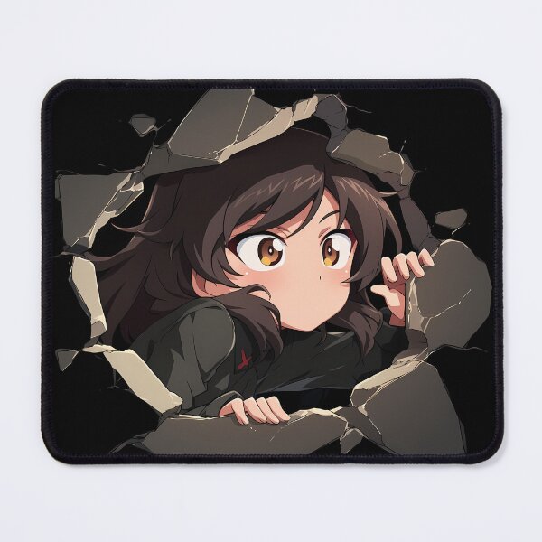 Item preview, Shiho Nishizumi Girls Und Panzer Anime Chibi Peeking Through Broken Wall designed and sold by TorbenKuhano.