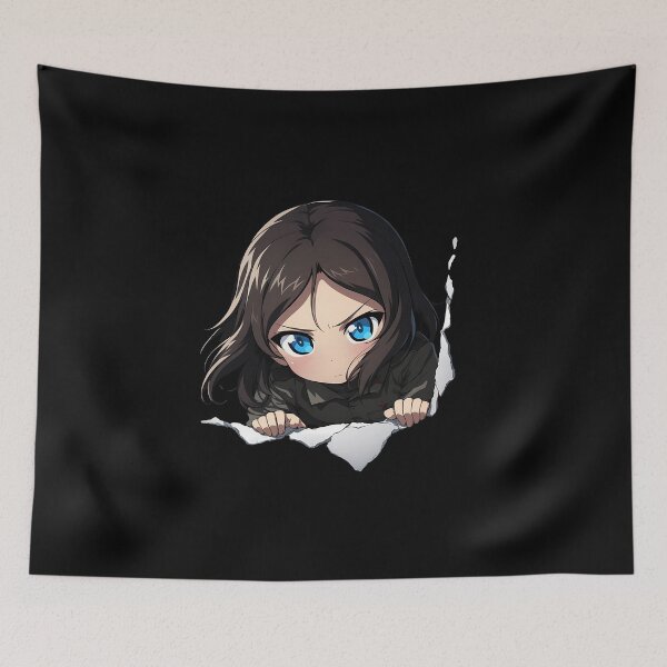 Item preview, Nonna Girls Und Panzer Anime Chibi Peeking From Crack In Wall Calm Look designed and sold by TorbenKuhano.
