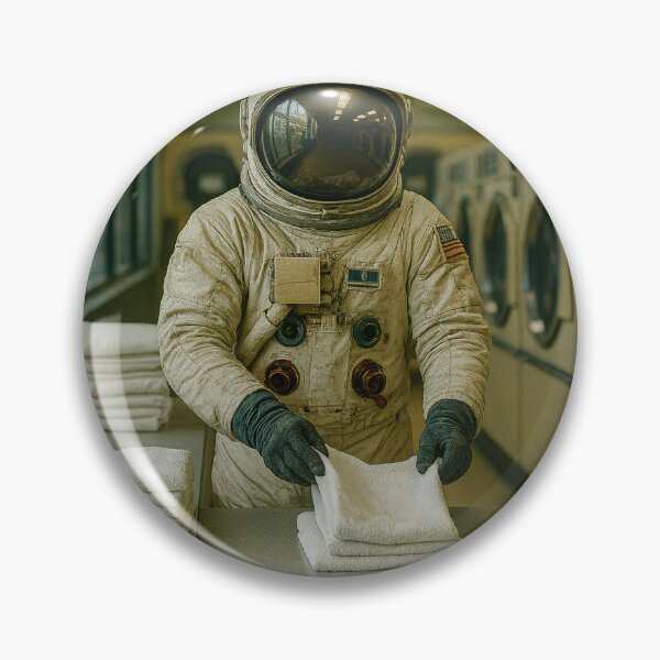 Item preview, Astronaut Folding Towels in a Laundromat  designed and sold by Halifaxartguy.