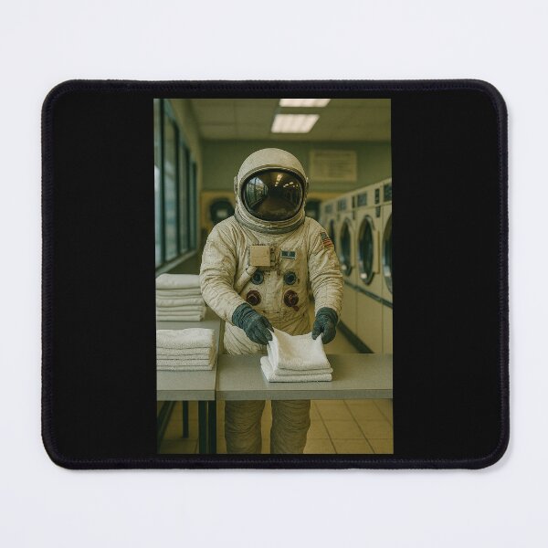 Item preview, Astronaut Folding Towels in a Laundromat designed and sold by Halifaxartguy.