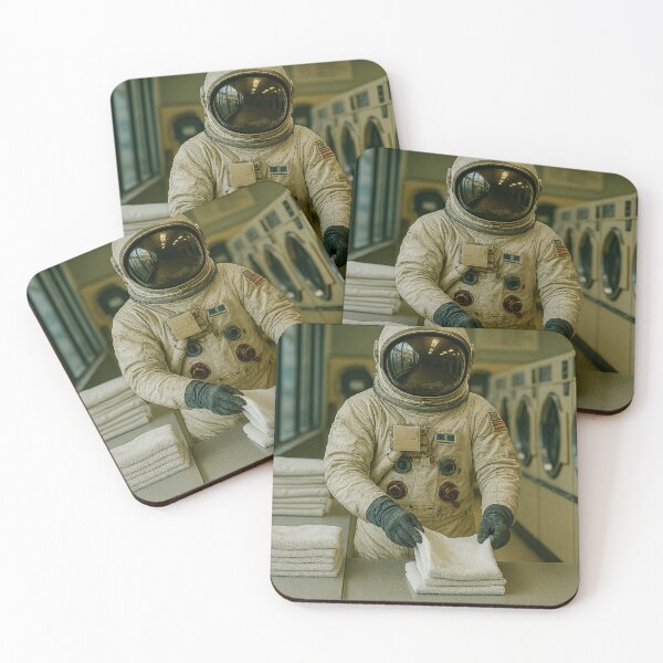 Item preview, Astronaut Folding Towels in a Laundromat  designed and sold by Halifaxartguy.